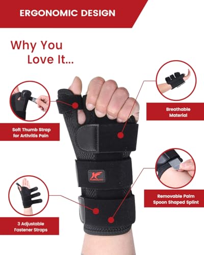 Hurmoya Medium Left Hand Thumb Spica Wrist Brace for Carpal Tunnel Support