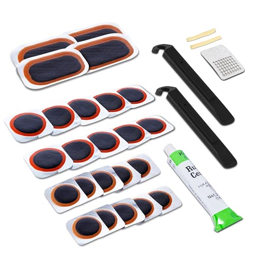 Bike Tire Repair Kit - 24-Piece Set with Patches, Levers & Glue
