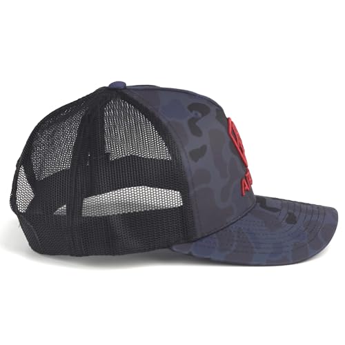 ARIAT Men's Navy Camo Richardson 112 Trucker Cap with Red 3D Embroidered Logo - Basic