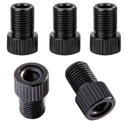 Presta to Schrader Valve Adapter for Bicycle - Aluminum, 5pcs - Black