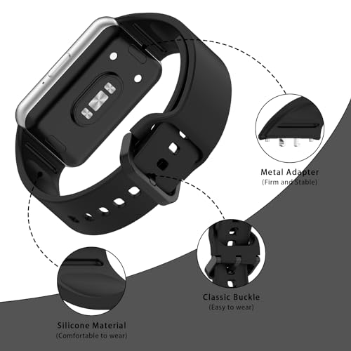 Silicone Sport Band - Adjustable Replacement Strap for Galaxy Fit 3 - Black
