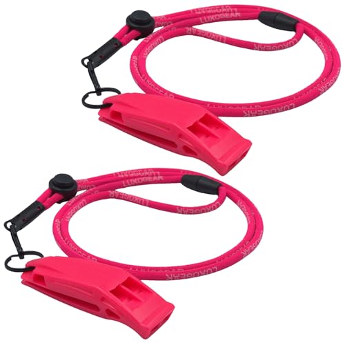 LuxoGear Pink Whistle (2-Pack) 120dB Loud Safety & Emergency with