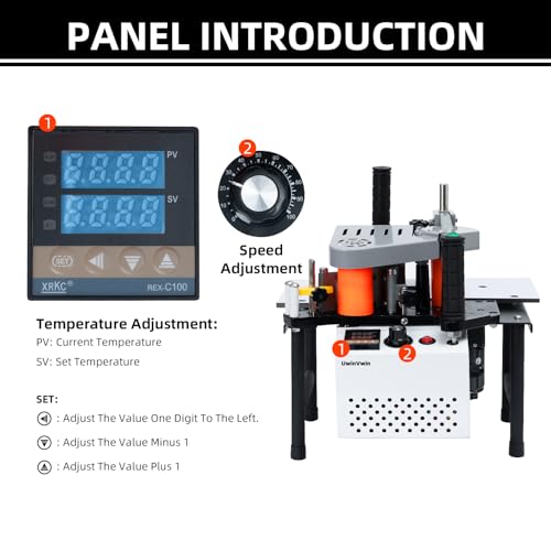 Portable Edge Bander Machine – Adjustable Speed, 110V, Double-Sided Glue