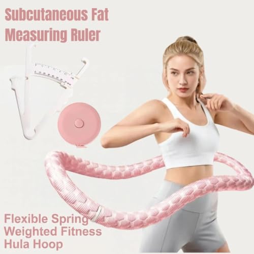 Weighted Hula Hoop for Adults - 3.3lb Adjustable Fitness Hoop