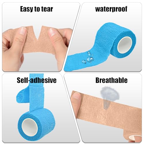 Self-Adhesive Bandage Wrap - Skin Color, 6 Pack, 2 Inch x 5 Yards