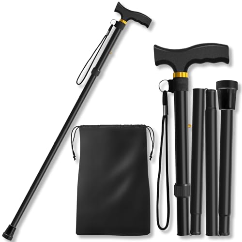 Folding Cane, Walking Poles with Adjustable Height, Canes for Men,