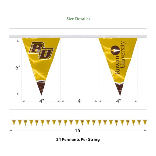 Rowan University Pennant Banner String - 15 ft, 24 Pieces