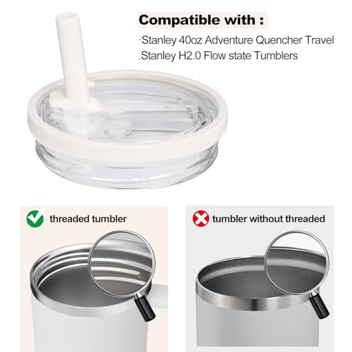 40oz Tumbler Lid Replacement with Flip Straw - 2 Pack Black