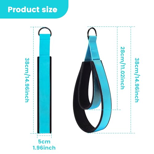 Pilates Double Loop Strap with D-Ring - 2PCS Blue Workout Accessory