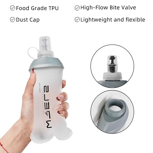 WRELS Pink Collapsible Water Bottle 250ml Soft Flask for Running & Hiking