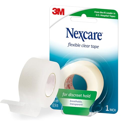 Flexible Clear Medical Tape - Water-Resistant First Aid Tape, 1 in x 10 yd