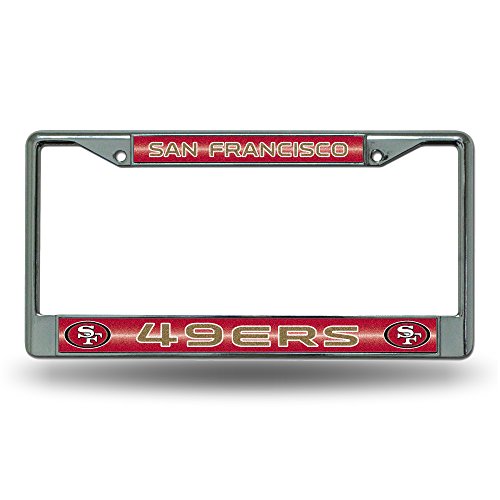 NFL San Francisco 49ers Chrome Bling License Plate Frame - 12" x 6"