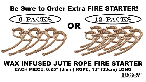 Waxed Jute Rope Fire Tinder 6-Pack - Waterproof, Portable, Ideal for Camping & Survival