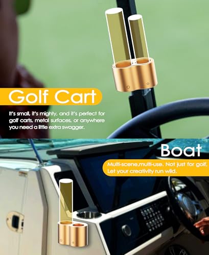 Magnetic Golf Cart Item Holder - Dual Slot, Gold