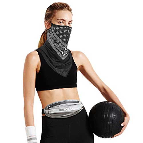Balaclava Ski Mask - Quick-Dry Half Mask Liner Neck Gaiter - Medium Black