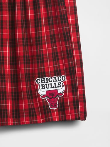 NBA Men's Pull-On Sleepwear Boxers - Medium / Chicago Bulls Modern Red