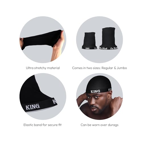 Fashion Wave Cap - Jumbo Size, Ultra-Stretch Fit, All Day Hair Compression
