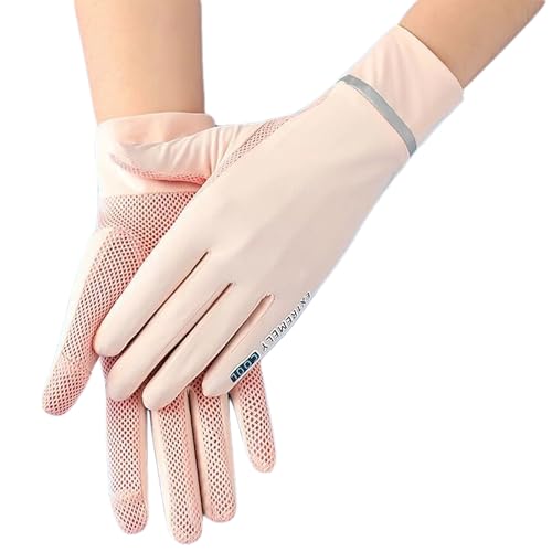 UPF 50+ Sun Gloves for Women - Pink, Medium Size