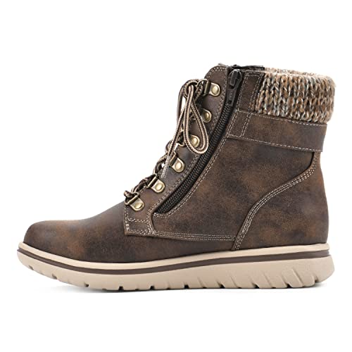 Cliffs by White Mountain Women's Hearty Cushioned Hiker Ankle Boots - Brown Fabric, Size 8