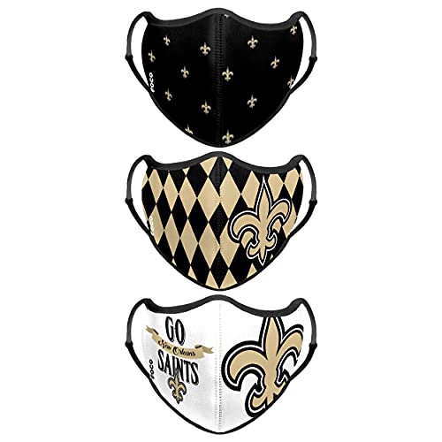 New Orleans Saints Sport Face Cover Mask 3-Pack - Reusable Fashion