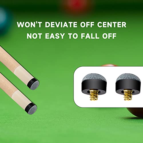 12mm Soft Billiard Cue Tips - 10 Pcs Screw-On Replacement