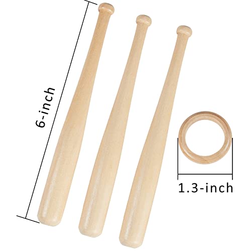 Baseball Stand Holder Display - Wood Table Decor - 2 Sets