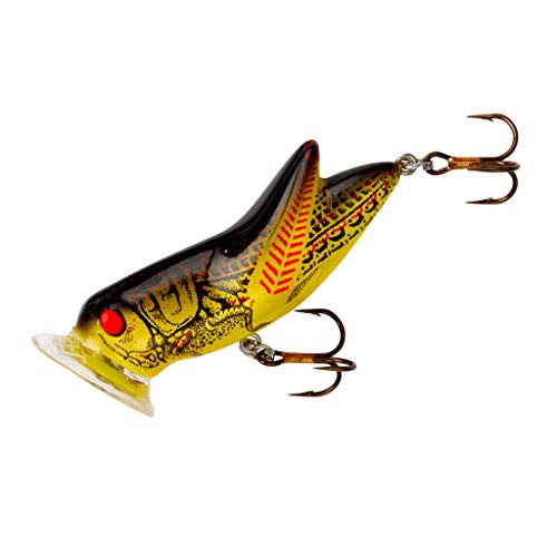 Crickhopper Popper Fishing Lure - Yellow/Black, 1.75-Inch