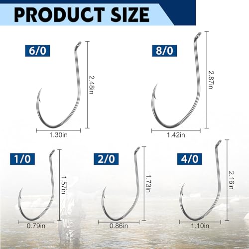 Catfish Hooks - 80pcs Offset Beak Octopus Fishing Hooks 8#