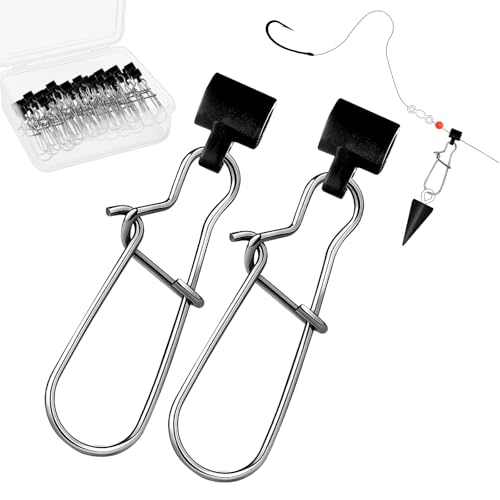 Fishing Line Sinker Slides Rig - 25 PCS Durable Snaps & Swivels