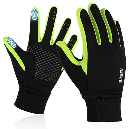 Kids Winter Gloves with Touchscreen - Green, Medium Size