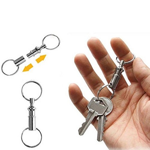 5 Pack Detachable Pull Apart Key Rings - Quick Release Keychains