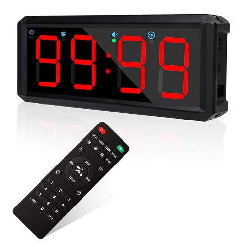 Multifunctional Gym Timer with Adjustable LED Display - 4-Digit Stopwatch