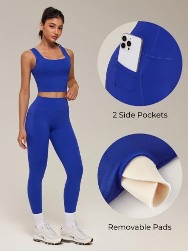 SUUKSESS Crossover Back Womens Workout Set - Medium Sapphire, Yoga & Pilates