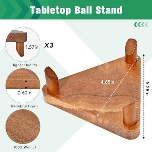 Wooden Triangle Ball Display Stand for Sports Memorabilia