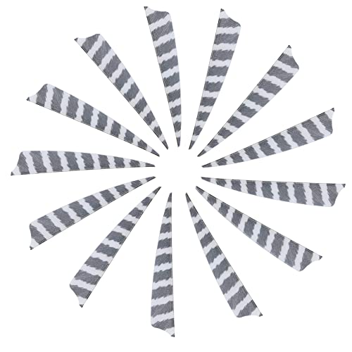 20 Pcs 4-Inch Shield Cut Right Wing Turkey Arrow Fletchings - White