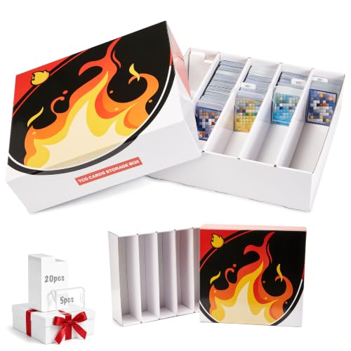 VantaQasis Trading Card Storage Box with Dividers 5 Rows - Bulk Card Organizer for TCG MTG Sports Cards (Variation 1)