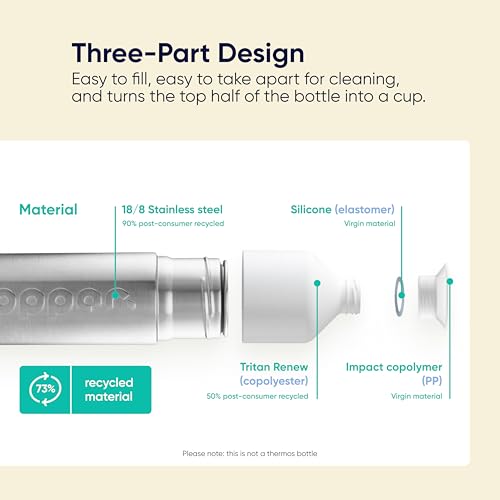Preserve Dopper Stainless Steel Water Bottle 16.5oz Eco-Friendly Recycled BPA-Free