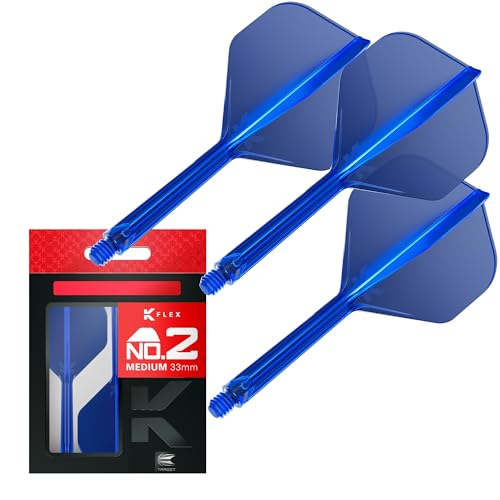 K-Flex Integrated Dart Flights & Shafts - Medium (33mm) - Blue