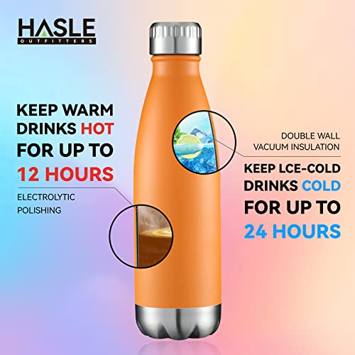 HASLE OUTFITTERS 17oz Vacuum Insulated Stainless Steel Water Bottle – Orange