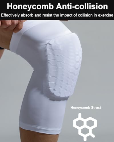 Knee Compression Sleeves - 2 Pack Light EVA Honeycomb - Black, Medium