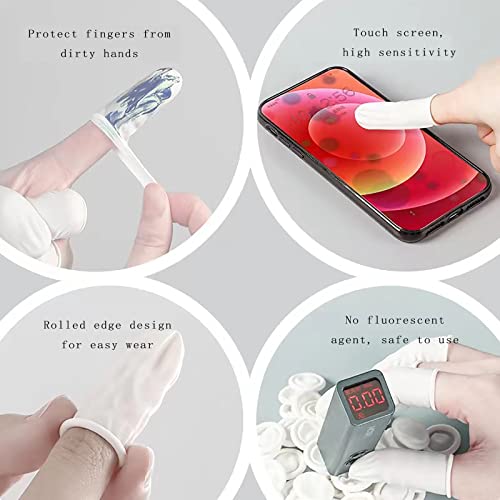 420 Pcs Disposable White Latex Finger Cots - Medium Size