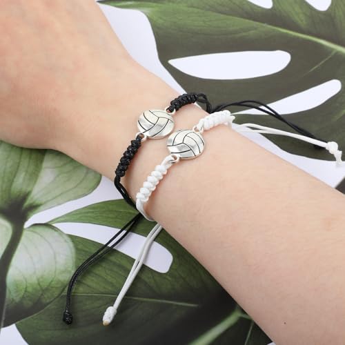 Volleyball Charm Bracelet Set - Adjustable Friendship Bracelets for Players