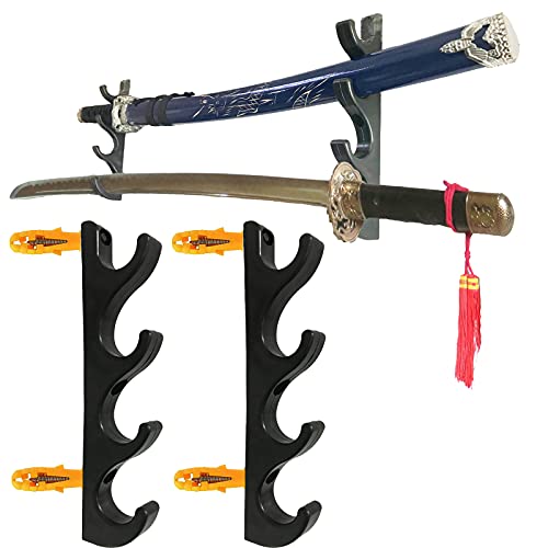 Wall-Mounted Sword Rack - Four-Layer Display Holder - 2 Pack