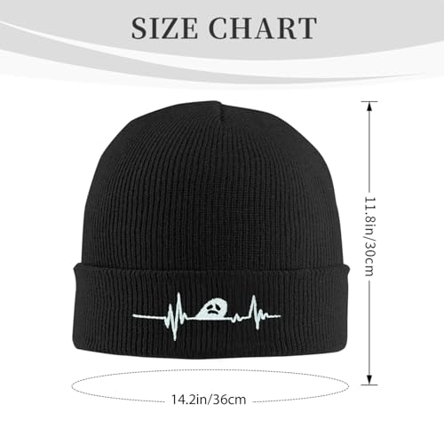 Embroidered Knit Beanie Cap - Soft Rose & Ghost Skull Design