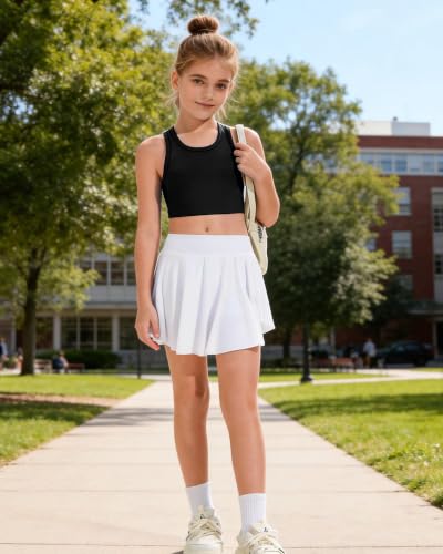 Girls 11-12 Years Sports Bra Racerback Training Top Black - Kids Athletic Dancewear