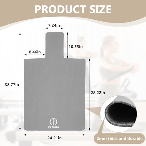 Non-Slip Pilates Reformer Mat - 39" x 24" - Gray