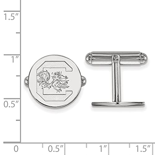 Sterling Silver South Carolina Cufflinks - 15mm