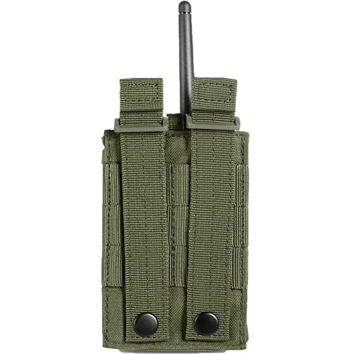 FRTKK Army Green Tactical Radio Holder, Molle Radio Pouch for Two-Way Radios