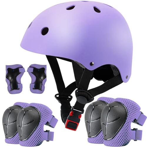 Purple Kids Bicycle Helmet Adjustable Toddler Helmet for 3-8 Years