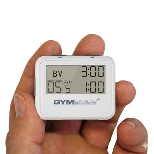 Compact Interval Timer & Stopwatch - White/Gray Gloss